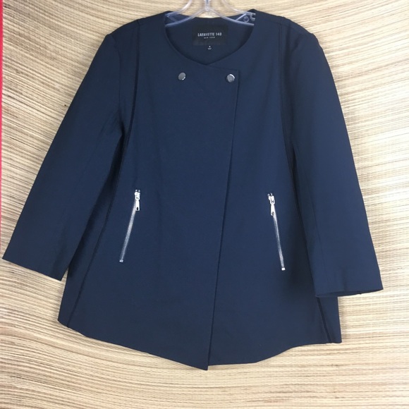 Lafayette 148 Dayle Double Breasted Snap Closure Jacket Sz 8 - Picture 7 of 10